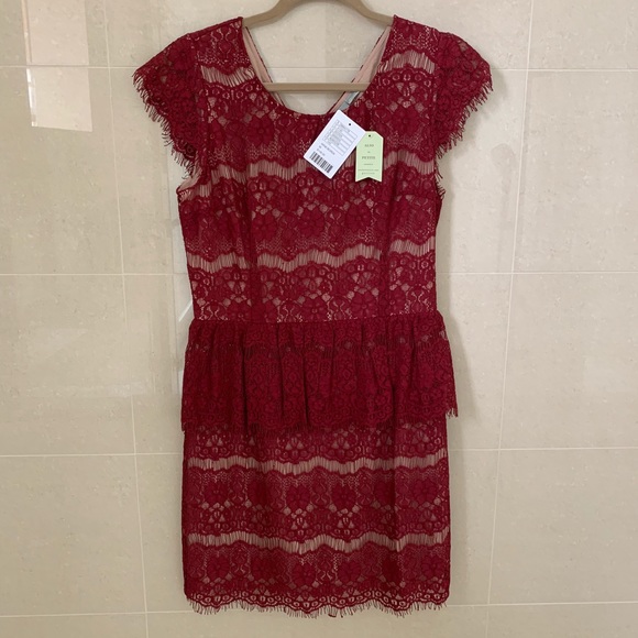 Maeve Elsa Lace Peplum Dress Anthropologie NWT M - Picture 4 of 7